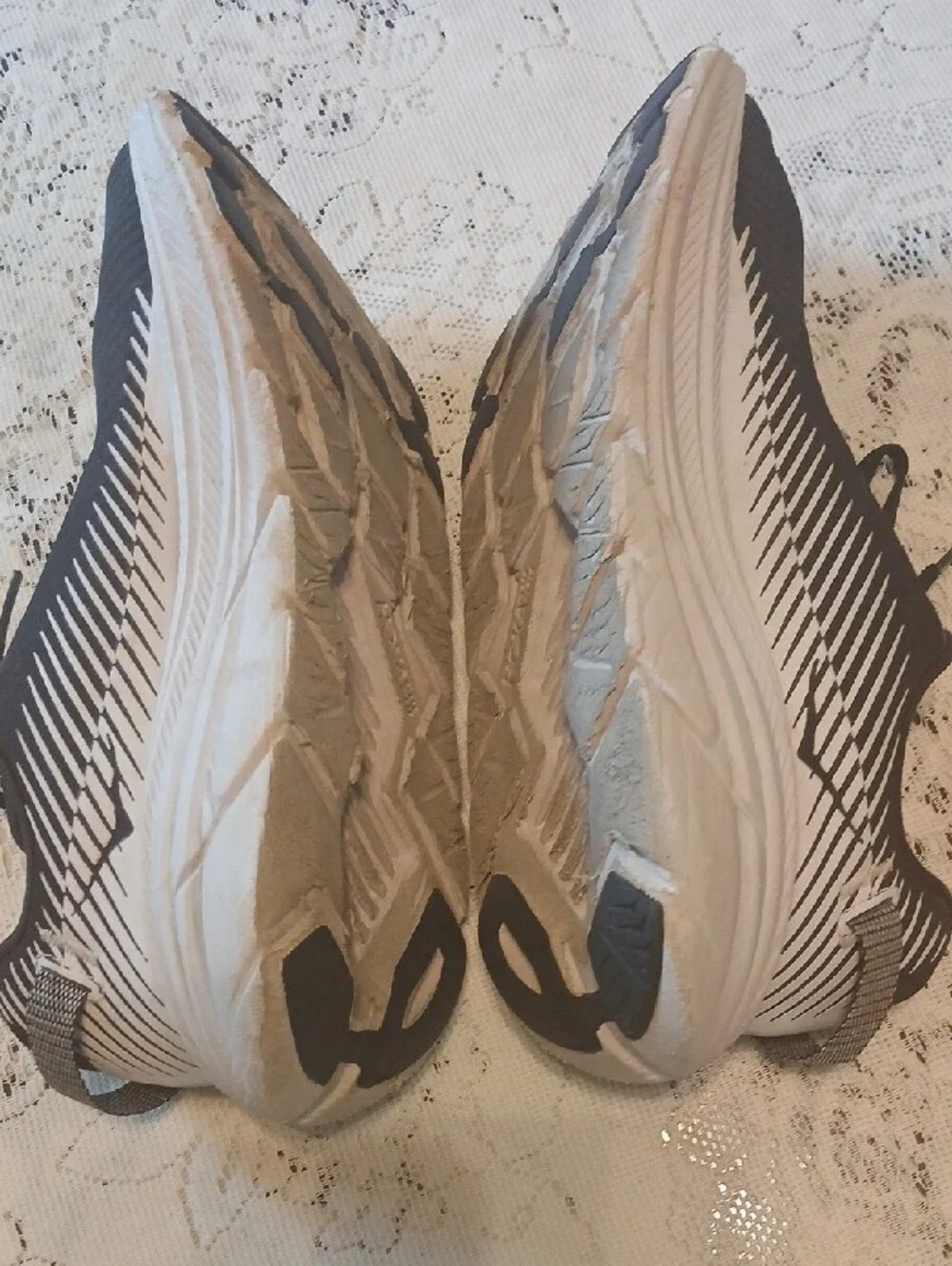 Hoka Black and White Road Running Shoes